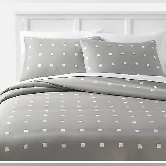 ~Super Deal~NWT~Room Essentials~FULL/QUEEN 3PC Cotton Blend Sateen Duvet Set - Picture 2 of 8